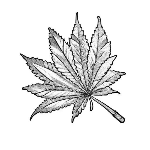 Guitar strings forming a cannabis leaf tattoo design idea