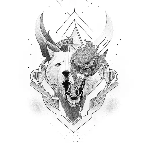 Apollo playing an intrument tattoo design idea