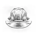 A firefighter's helmet with musical notes as the visor tattoo design idea
