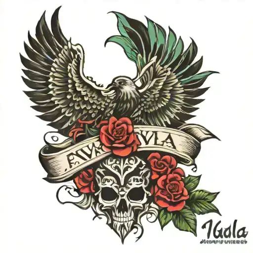 turkish puertorican inspired tattoo with names Nayla and Evan  tattoo design idea