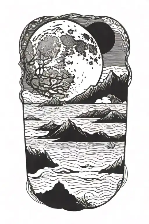 Waning Gibbous Moon tattoo design idea