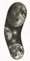 Waning Gibbous Moon tattoo design idea