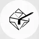 Horizontal rectangle with a geometric pen with an edge shaped like a key  tattoo design idea