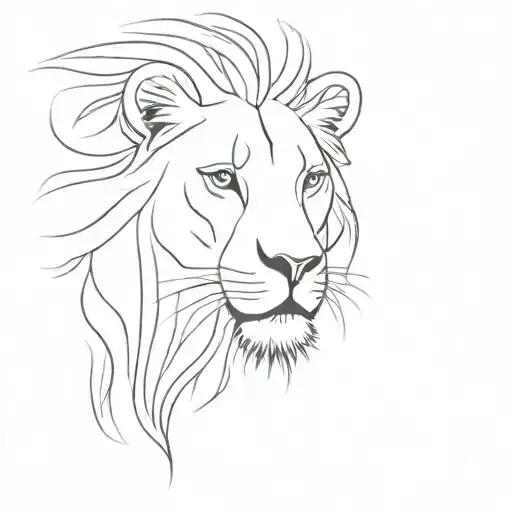 lion face tattoo design idea