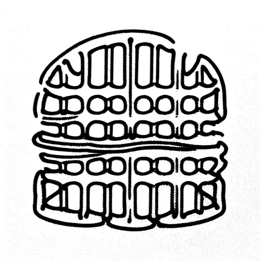 eggo waffle modern in black tattoo design idea
