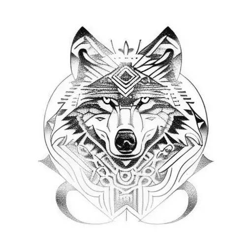 wolf, bear, eagle, totem pole tattoo design idea
