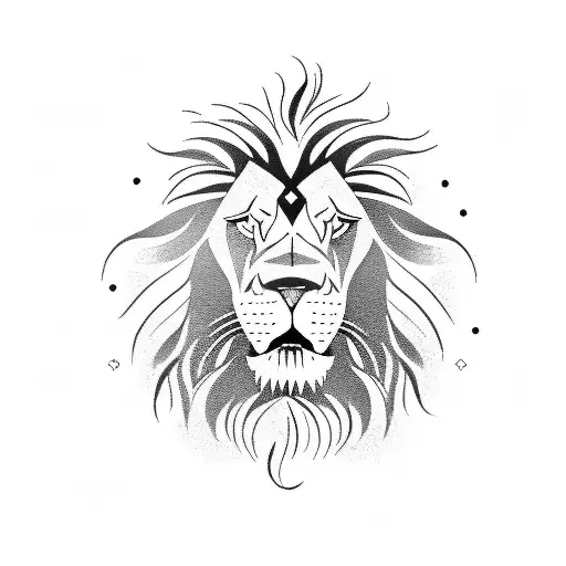 A lion roaring in front of a motorcycle silhouette tattoo design idea