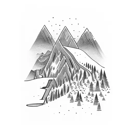 mountains, bridge, West Virginia  tattoo design idea
