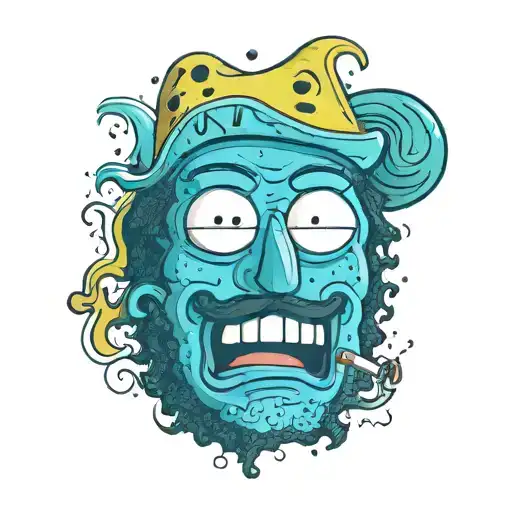 Sponge Bob Marley smoking tattoo design idea