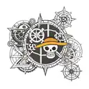 Combine elements from One Piece, such as the Straw Hat Pirates flag, with a mechanical gear design to symbolize your passion for adventure and engineering. tattoo design idea