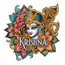 krishna name tattoo design idea