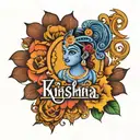 krishna name tattoo design idea