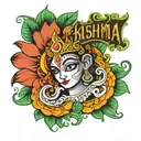 krishna name tattoo design idea