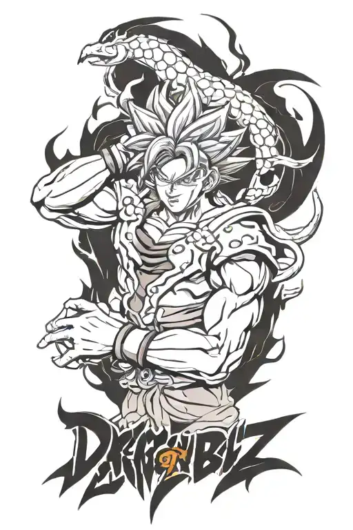 dragon ball z, black clover, demon slayer tattoo design idea
