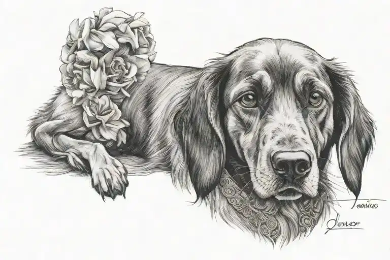 memorial tattoo for my dog Juno tattoo design idea