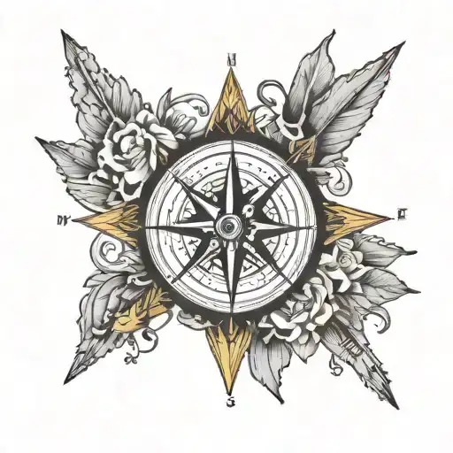 compass pointing north west  tattoo design idea