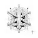 a cross with cool patterns  tattoo design idea