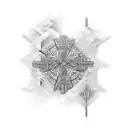 a cross with cool patterns  tattoo design idea