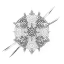 a cross with cool patterns  tattoo design idea