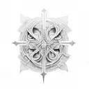 a cross with cool design  tattoo design idea