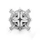 a cross with cool design  tattoo design idea