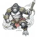 gorilla samurai armor defense 3 children fashion nice but not too much, with pleasures of the sea and poseidon tattoo design idea