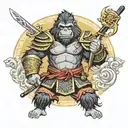 gorilla samurai armor defense 3 children fashion nice but not too much, with pleasures of the sea and poseidon tattoo design idea