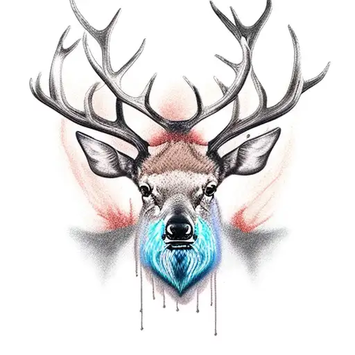 elk tattoo design idea
