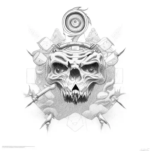 tail stick out from portal tattoo design idea