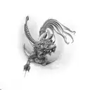 tail stick out from portal tattoo design idea