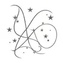 combination of letter A and letter C with stars and moons for friends tattoo design idea