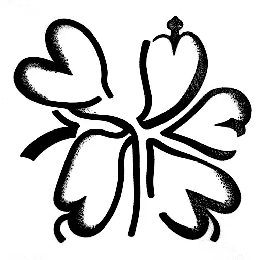 C with Phoenix in it, incorporate four leaf clover and snowflake tattoo design idea