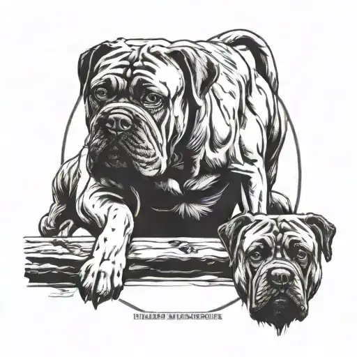 cane corso and zeus y poseidon tattoo design idea