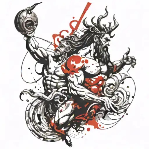 zeus y poseidon tattoo design idea