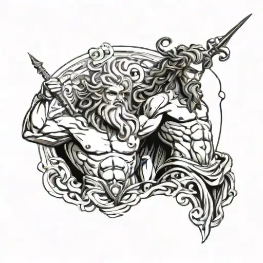 zeus y poseidon tattoo design idea