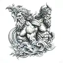 zeus y poseidon tattoo design idea