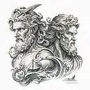 zeus y poseidon tattoo design idea