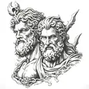 zeus y poseidon tattoo design idea