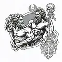 zeus y poseidon tattoo design idea