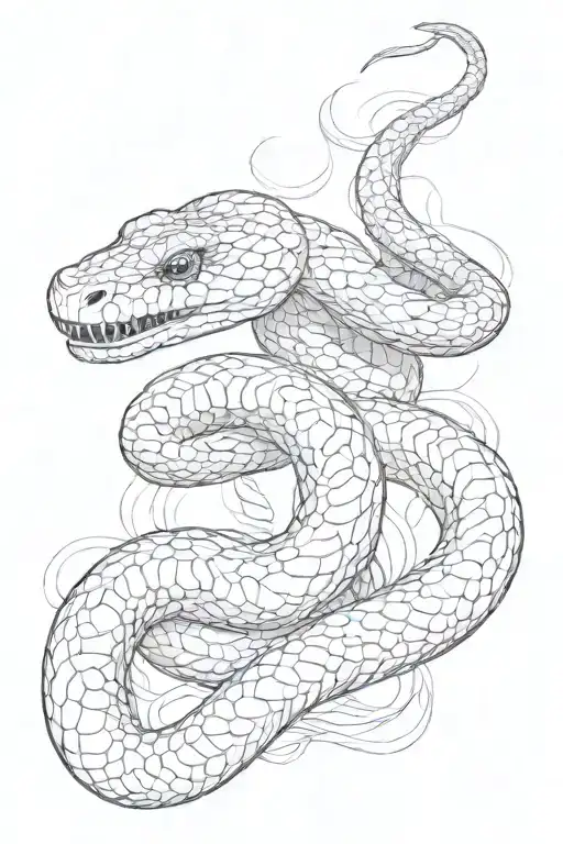 Snake in and out of skin tattoo design idea