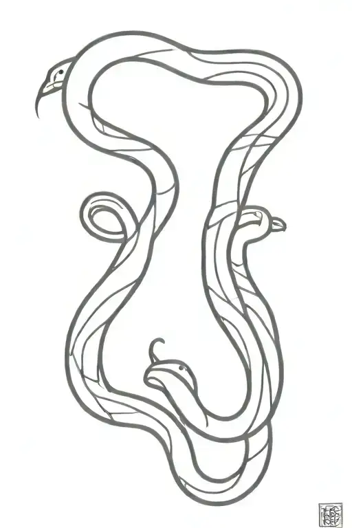 Snake in and out of skin tattoo design idea