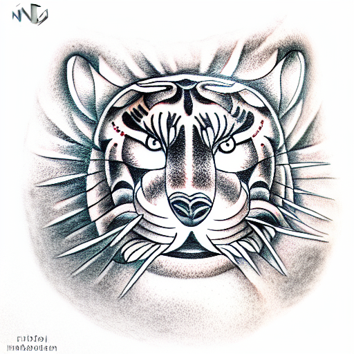 water tiger eating cookie tattoo design idea