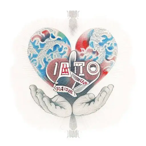 hands making a heart with the the words "4 de agosto 2023" in the middle  tattoo design idea
