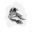 spooky library with a raven  tattoo design idea