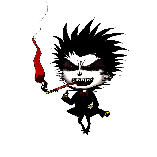 ryuk smoking a joint  tattoo design idea