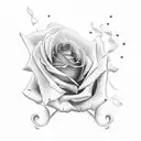 Rose with Love Loyalty Liberty on it tattoo design idea