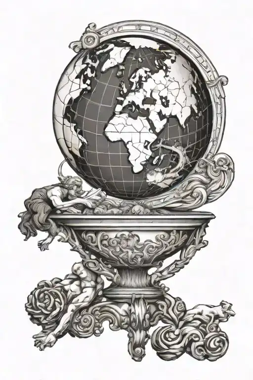 atlas, Greek mythology, take earth globe tattoo design idea