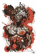 atlas, Greek mythology, minimalism style draw tattoo design idea