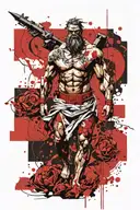 atlas, Greek mythology, minimalism style draw tattoo design idea