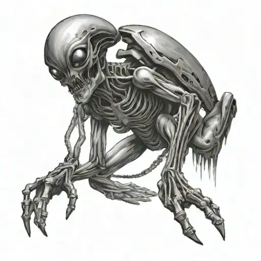 alien being abducted  tattoo design idea